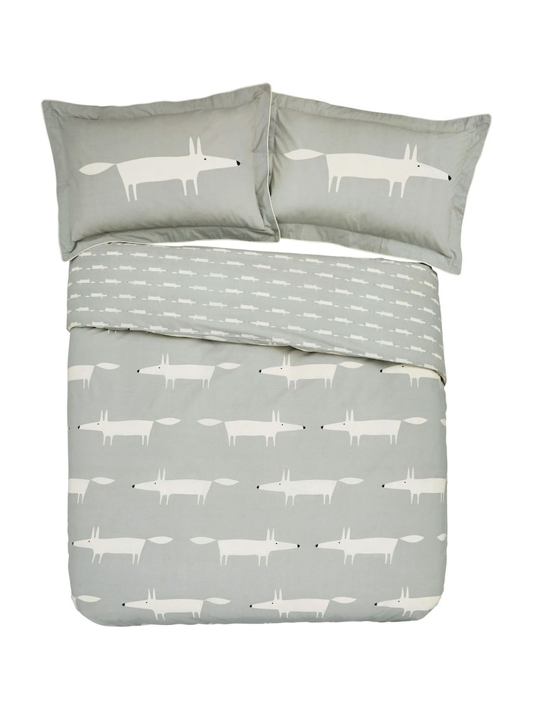 Scion Grey Mr Fox 100% Cotton Duvet Cover - Image 2 of 2