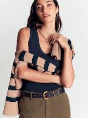 Boden Blue Annie Essential V-Neck Vest - Image 2 of 5