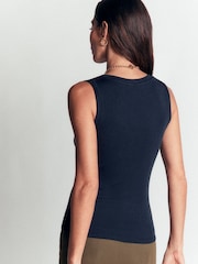Boden Blue Annie Essential V-Neck Vest - Image 3 of 5