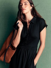 Boden Black Fae Jersey Shirt Dress - Image 2 of 5