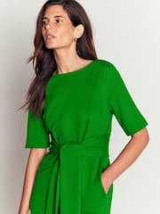 Boden Green Belted Ponte Midi Dress - Image 2 of 5