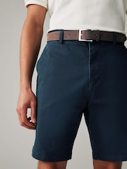 Navy Blue Belted Chino Shorts - Image 4 of 8