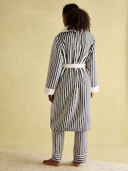 Joules Matilda Navy & White Fleece Lined Dressing Gown - Image 2 of 7