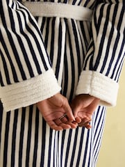 Joules Matilda Navy & White Fleece Lined Dressing Gown - Image 3 of 7