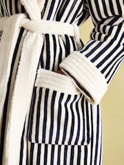 Joules Matilda Navy & White Fleece Lined Dressing Gown - Image 5 of 7