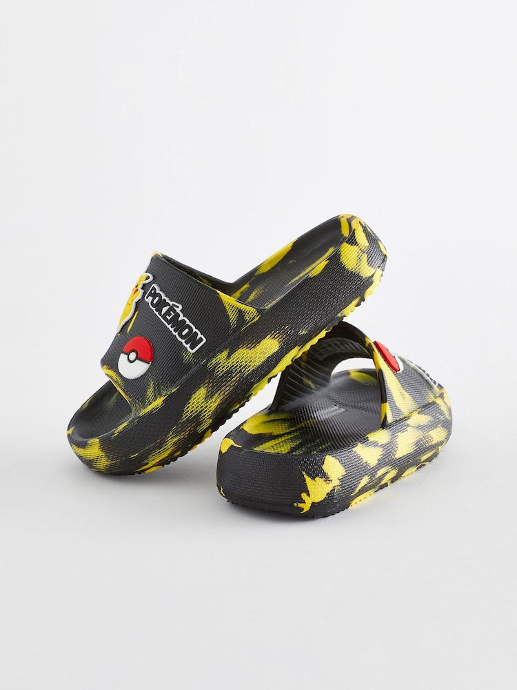 Żółty/czarny - Klapki Pokémon na grubej podeszwie - Image 3 of 5