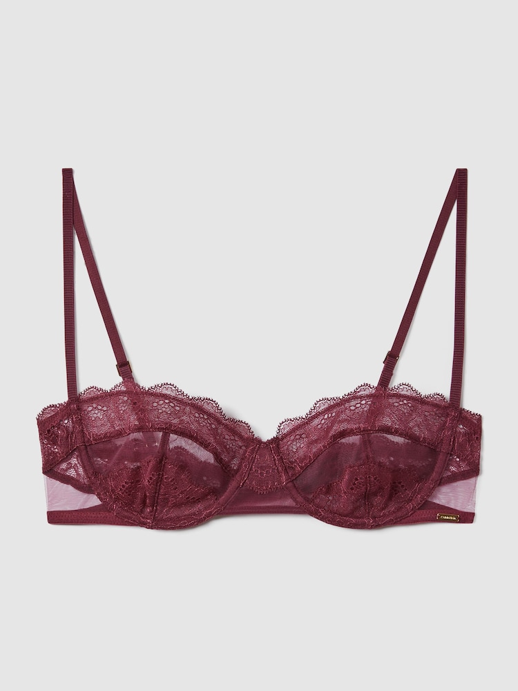 Puerto color leopardo - Calvin Klein Underwear Mesh Lace Balconette Bra - Imagen 2 de 5