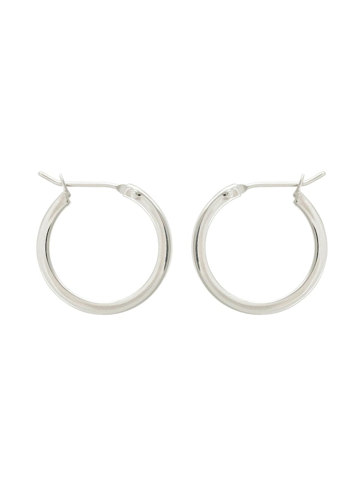 Oliver Bonas Silver Plated Brass Elm Simple Round Hoop Earrings - Image 1 of 1