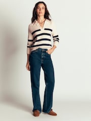 Boden Cream Lucy Cotton Henley Jumper - Image 4 of 7
