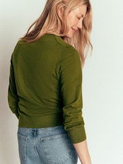 Boden Green Camilla Cotton Crew Neck Jumper - Image 3 of 7