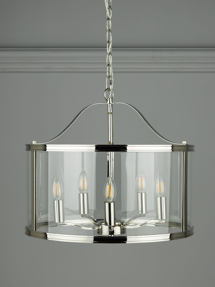 Laura Ashley Chrome Harrington Pendant 5 Light Ceiling Light - Image 2 of 5