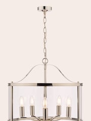 Laura Ashley Chrome Harrington Pendant 5 Light Ceiling Light - Image 3 of 5
