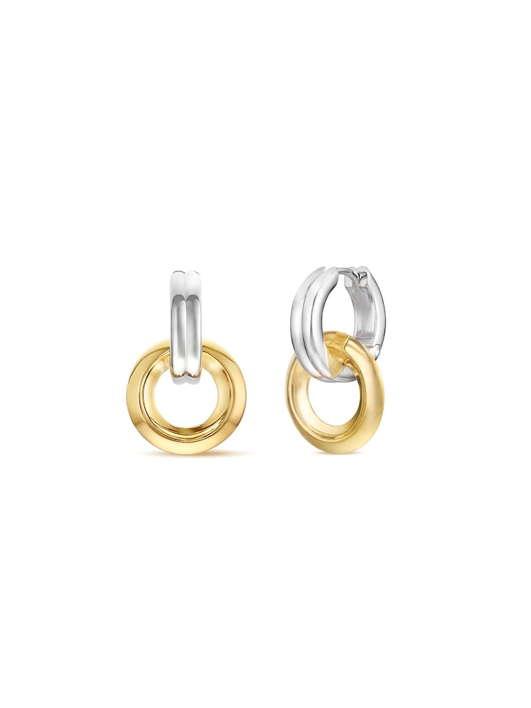 Dinny Hall Silver Iceni Chariot Link Drop Hoops - Image 1 of 3