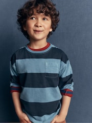 Boden Blue Long Sleeve Garment Dye T-Shirt - Image 1 of 6