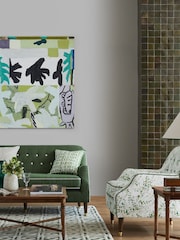 Nina Campbell Green Batik Check Rug - Image 3 of 9