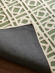 Nina Campbell Green Batik Check Rug - Image 8 of 9