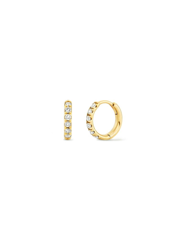 Dinny Hall Gold Mini Lab-Grown Diamond Huggie Hoops - Image 1 of 3 Dinny Hall Gold Mini Lab-Grown Diamond Huggie Hoops - Image 1 of 3