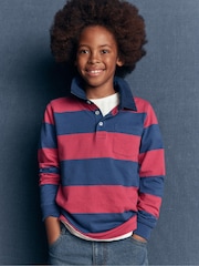 Boden Red Long Sleeve Smart Polo Shirt - Image 1 of 4