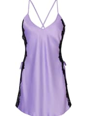 Ann Summers Lilac Purple Rosalie Satin Chemise Slip Nightie - Image 4 of 4