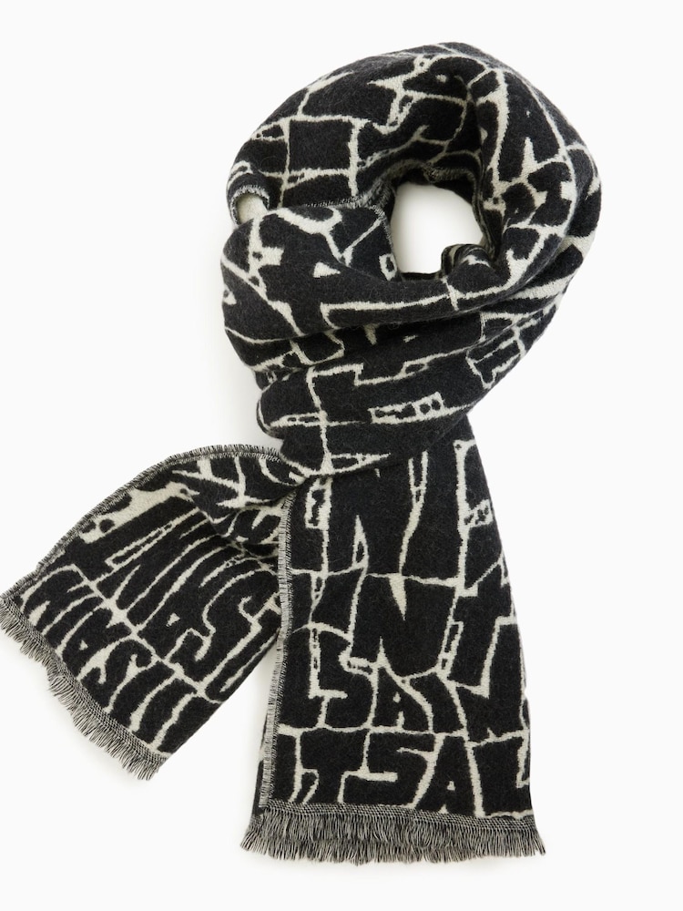 AllSaints Natural Linx Graphic Scarf - Image 1 of 4