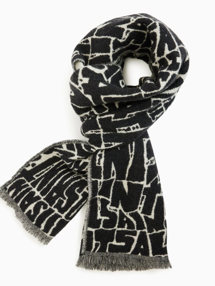 AllSaints Natural Linx Graphic Scarf - Image 1 of 4 AllSaints Natural Linx Graphic Scarf - Image 1 of 4