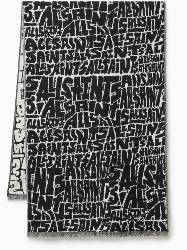 AllSaints Natural Linx Graphic Scarf - Image 2 of 4 AllSaints Natural Linx Graphic Scarf - Image 2 of 4