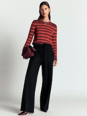 Boden Black Greenwich Tie Ponte Trousers - Image 1 of 6
