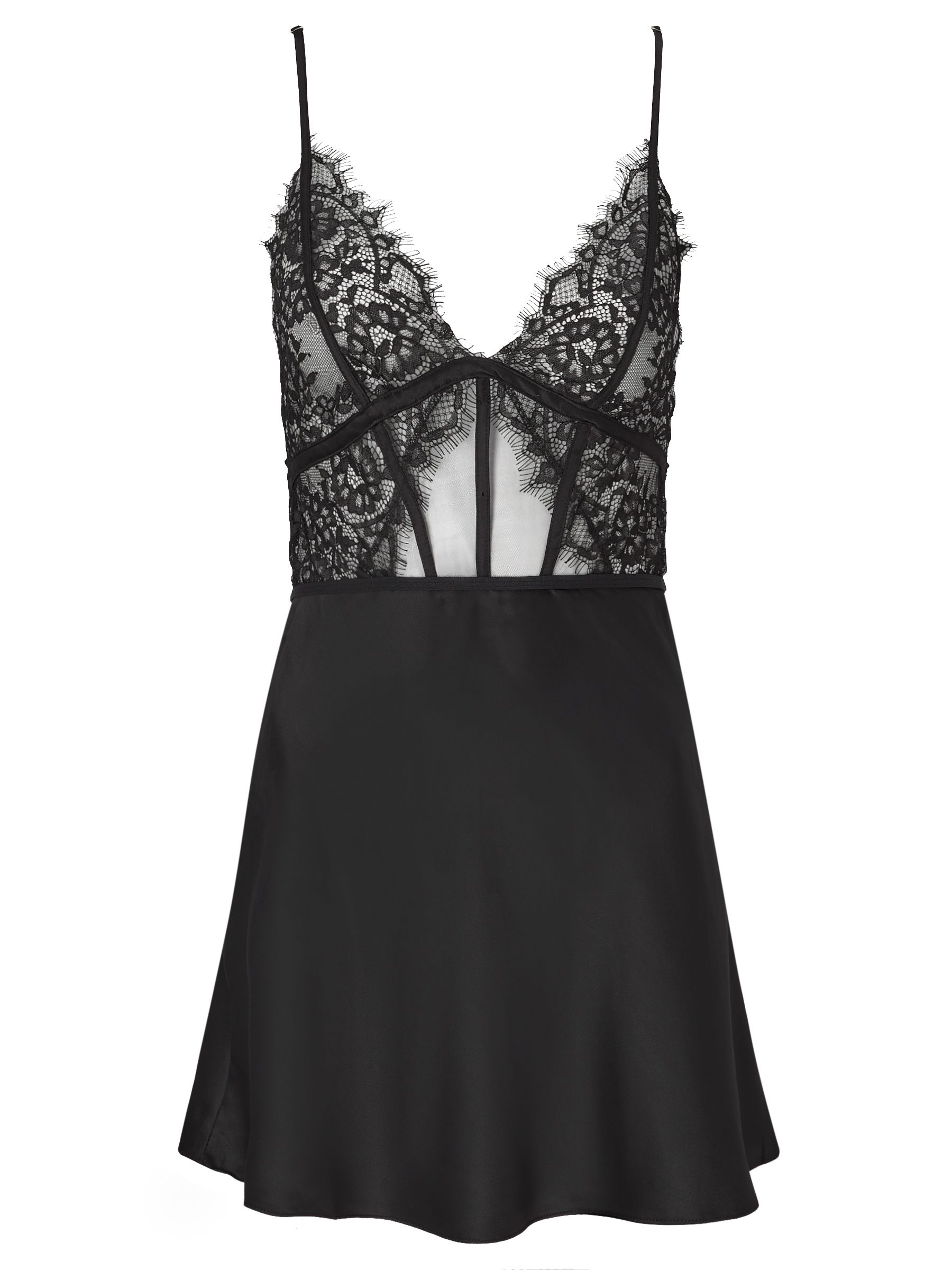 Alani Lace Slip Nightie in Black