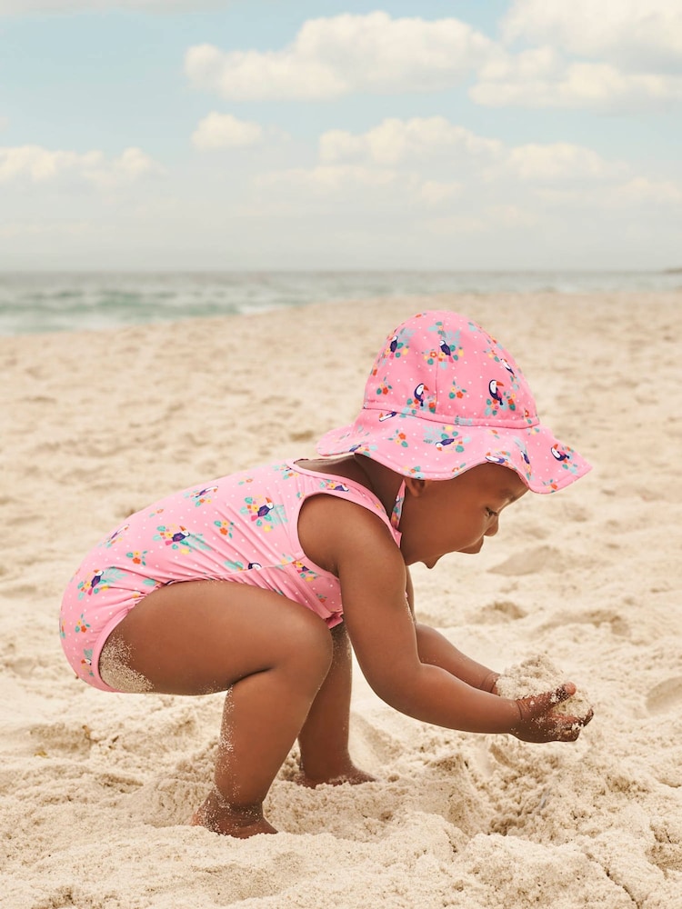 JoJo Maman Bébé Toucan Girls' Floppy Sun Hat - Image 2 of 3