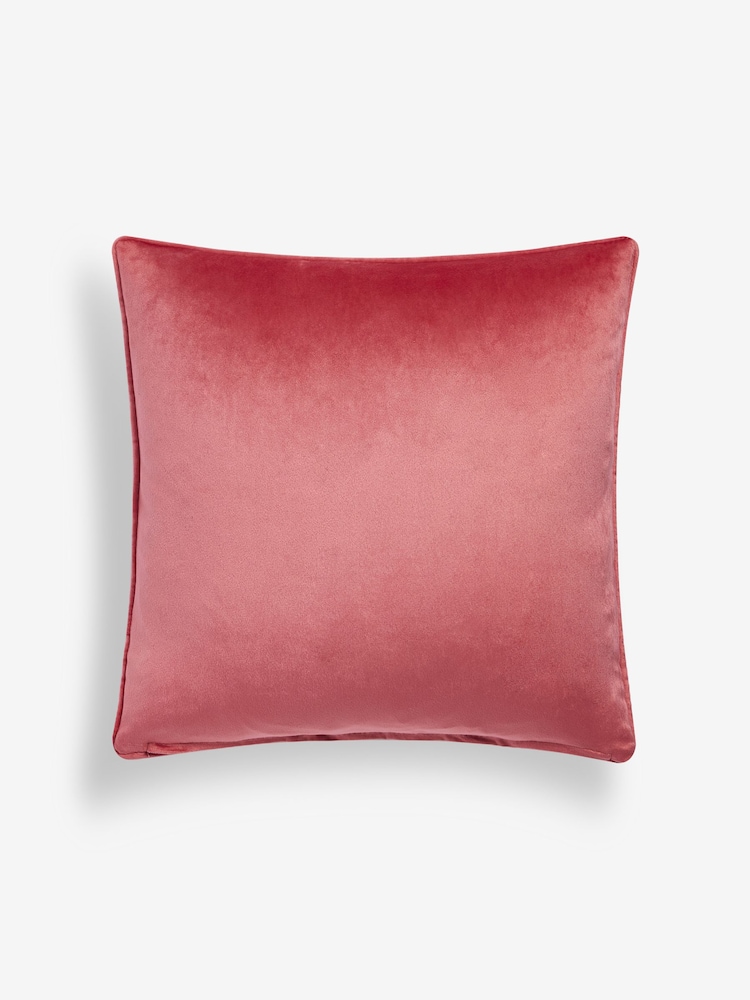 Coral Pink 43 x 43cm Matte Velvet Cushion - Image 4 of 4