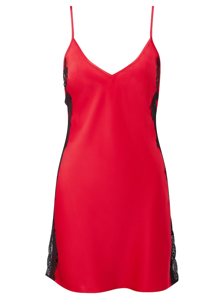 Ann Summers Red Rosalie Satin Chemise Slip Nightie - Image 6 of 6