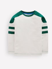 Boden Cream Colour Block T-Shirt - Image 1 of 3