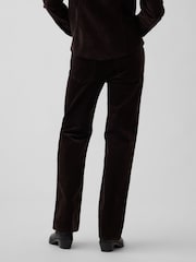 Gap Brown Corduroy Mid Rise Corduroy Relaxed Straight Trousers - Image 2 of 6