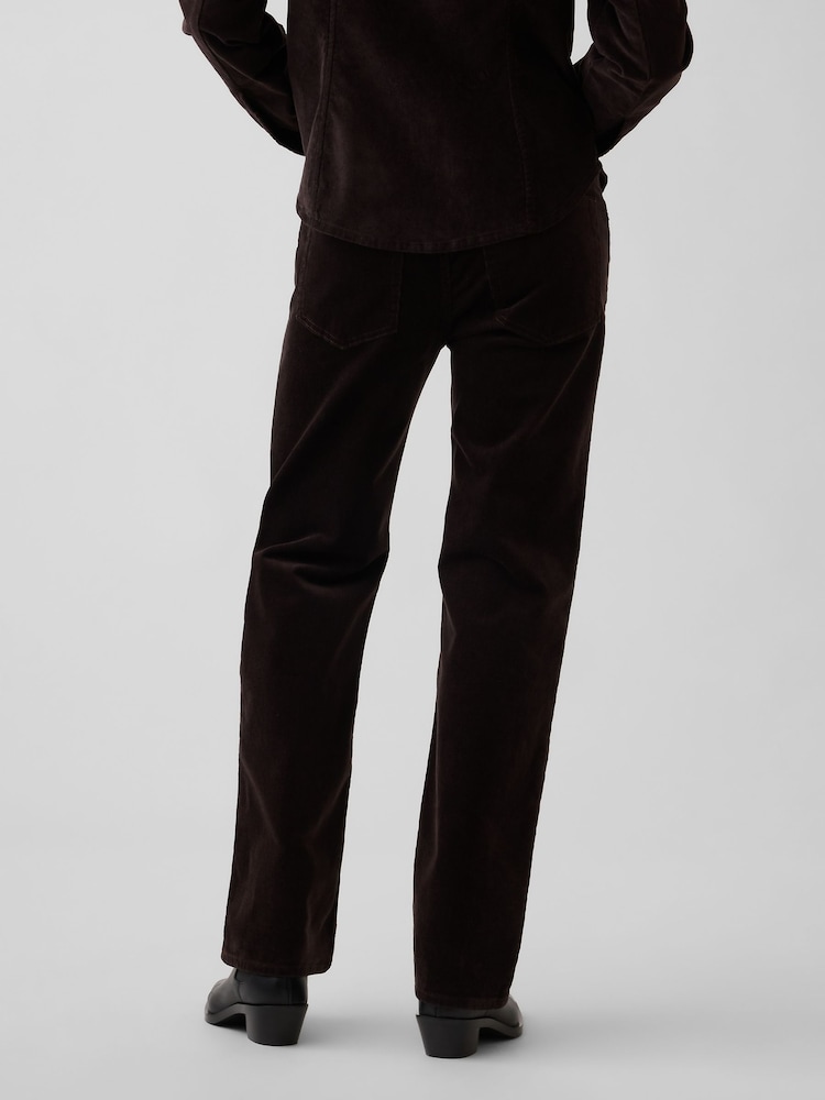 Gap Brown Corduroy Mid Rise Corduroy Relaxed Straight Trousers - Image 2 of 6 Gap Brown Corduroy Mid Rise Corduroy Relaxed Straight Trousers - Image 2 of 6