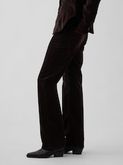 Gap Brown Corduroy Mid Rise Corduroy Relaxed Straight Trousers - Image 3 of 6