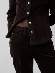 Gap Brown Corduroy Mid Rise Corduroy Relaxed Straight Trousers - Image 5 of 6