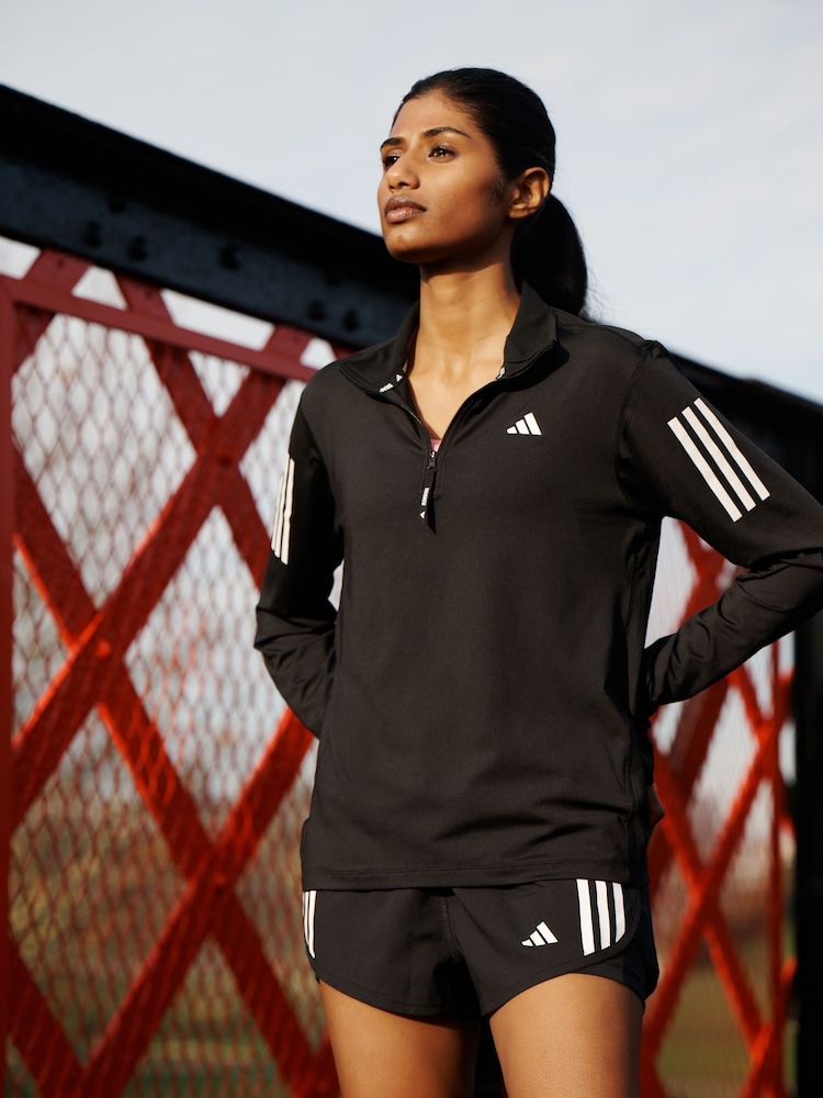adidas Black Own The Run 1/2 Zip Sweatshirt - Image 1 of 8