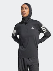 adidas Black Own The Run 1/2 Zip Sweatshirt - Image 2 of 8