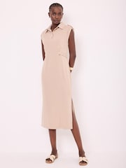 Mint Velvet Natural Utility Midi Dress - Image 3 of 8