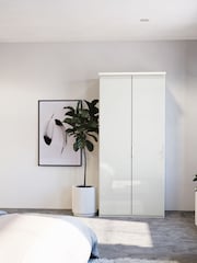 Wiemann Peyton White Glass Semi Fitted Double Wardrobe - Image 1 of 4