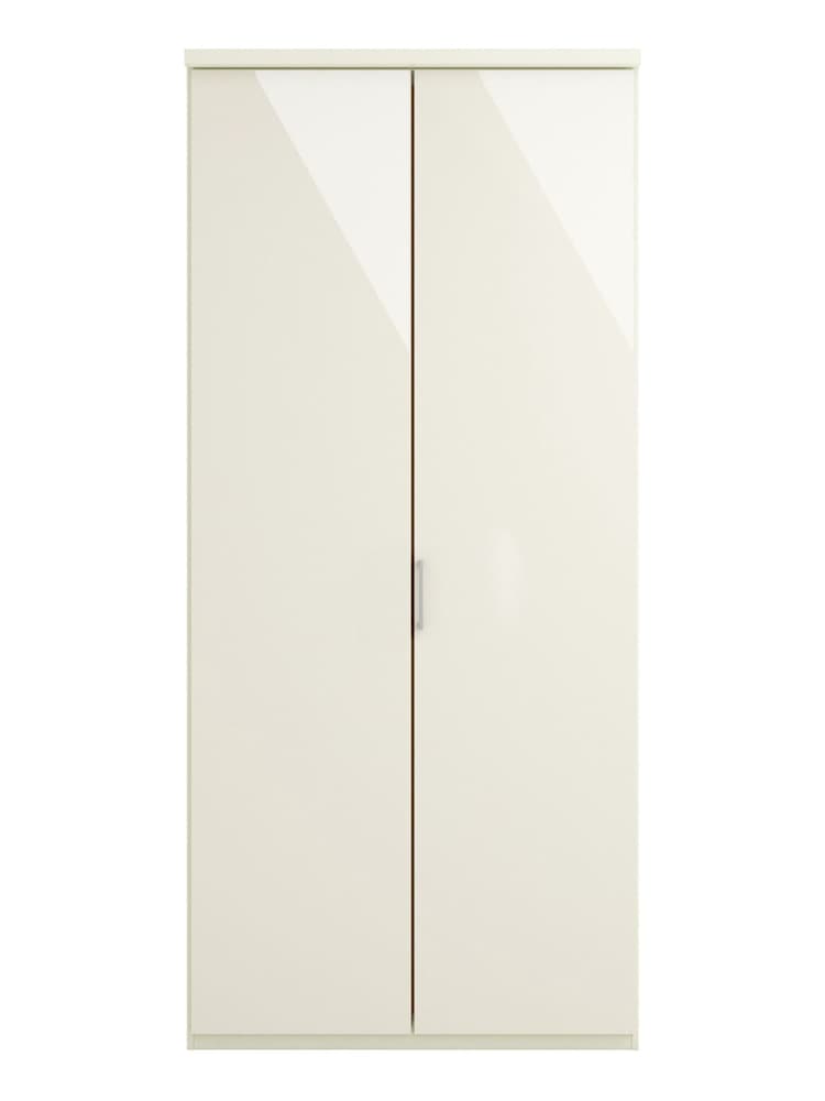 Wiemann Peyton White Glass Semi Fitted Double Wardrobe - Image 2 of 4