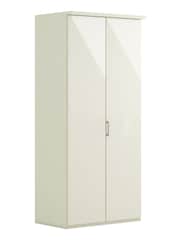 Wiemann Peyton White Glass Semi Fitted Double Wardrobe - Image 3 of 4