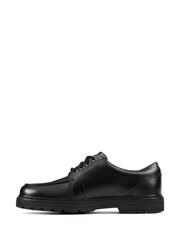 Clarks Black Standard Fit (F) Leather Loxham Derby Youth Shoes - Image 2 of 7