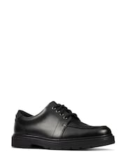 Clarks Black Standard Fit (F) Leather Loxham Derby Youth Shoes - Image 3 of 7