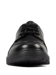 Clarks Black Standard Fit (F) Leather Loxham Derby Youth Shoes - Image 4 of 7