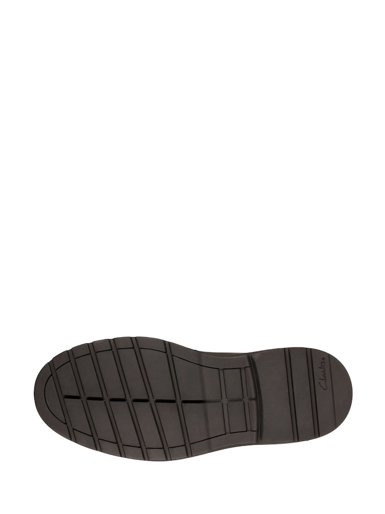 Clarks Black Standard Fit (F) Leather Loxham Derby Youth Shoes - Image 7 of 7