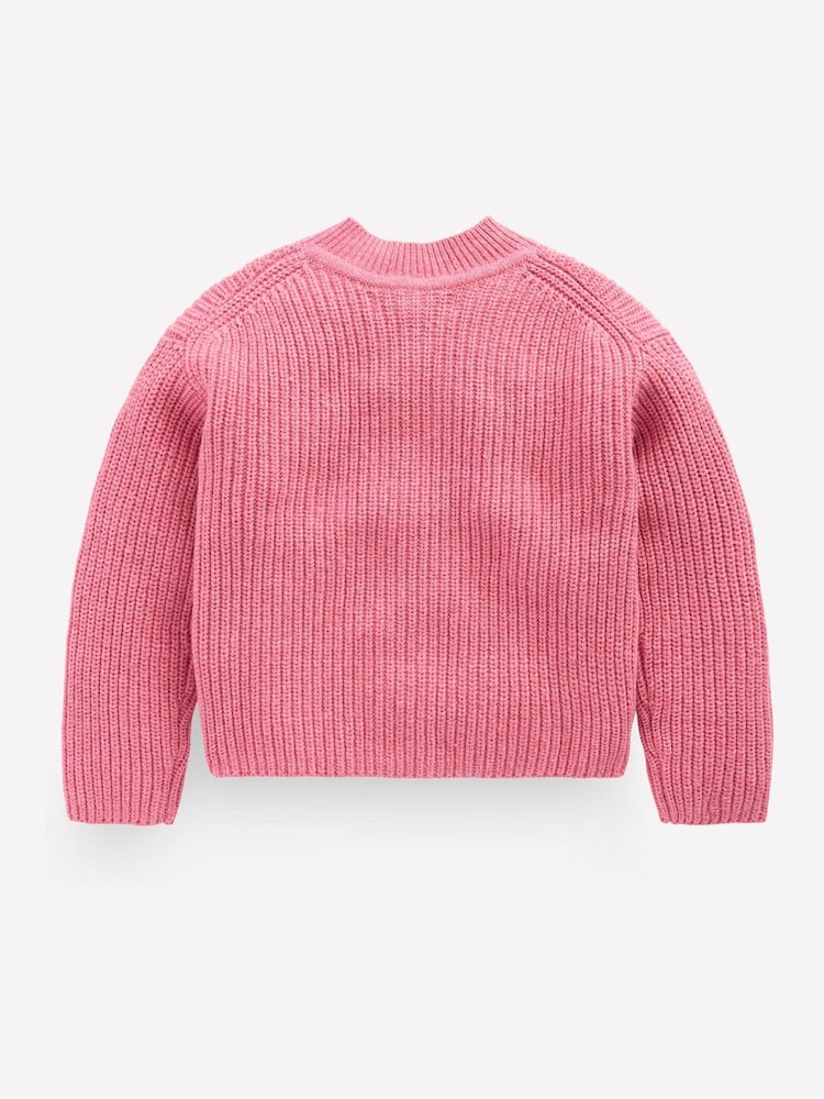 Boden Pink Chunky Everyday Cardigan - Image 2 of 3 Boden Pink Chunky Everyday Cardigan - Image 2 of 3