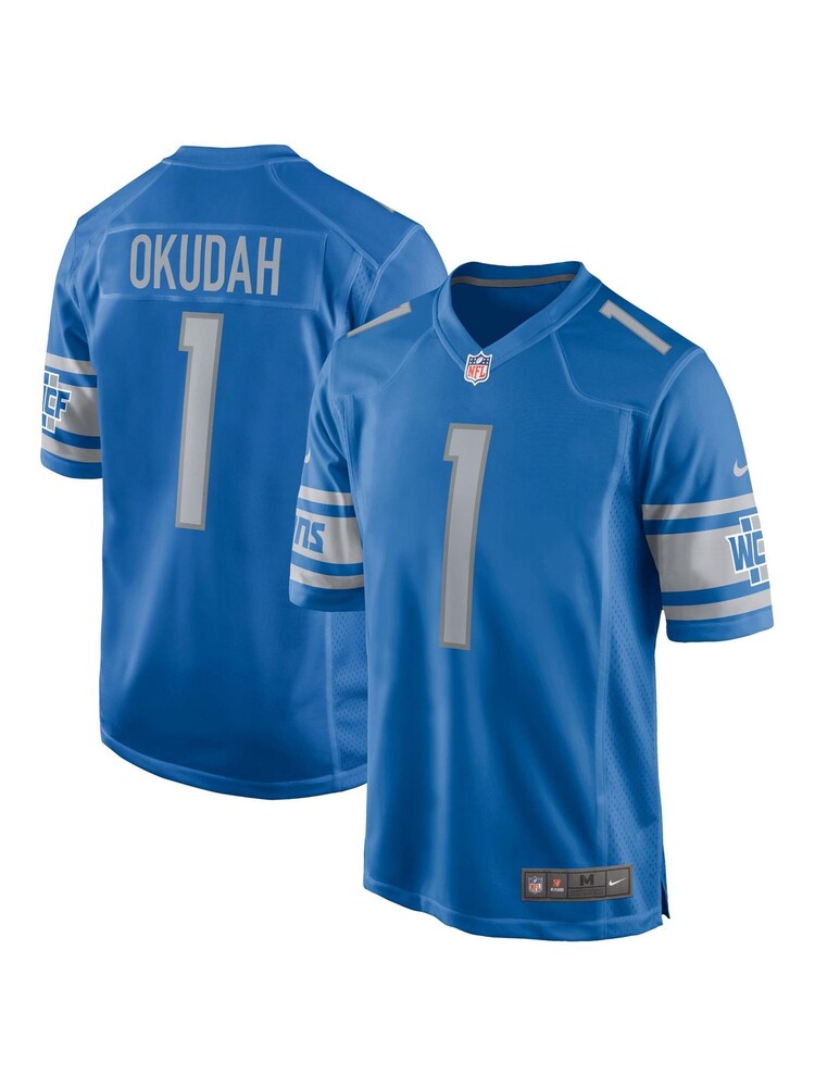 Nike Blue NFL Detroit Lions Home Game Jersey - Jeff Okudah - Image 1 of 3