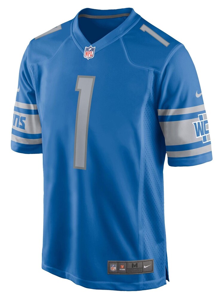 Nike Blue NFL Detroit Lions Home Game Jersey - Jeff Okudah - Image 2 of 3