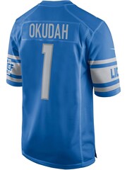 Nike Blue NFL Detroit Lions Home Game Jersey - Jeff Okudah - Image 3 of 3